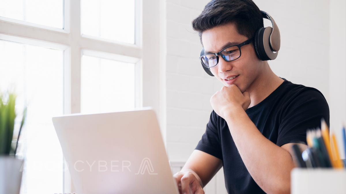 Man using computer